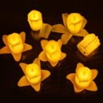 6552 Multicolor Flameless Melted Design Candles for Decoration (Set of 24pc)