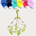 Strong Clothespin Rack Laundry Drying Rack, Clothes Hangers With 15 Clips, Clip Hanger Drip Hanger For Drying Underwear, Baby Clothes, Socks, Bras, Towel, Cloth Diapers, Glove, High Quality Material