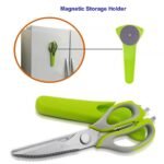 Multi-Purpose Kitchen Shears with Magnetic Holder in Vibrant Red - Image 6