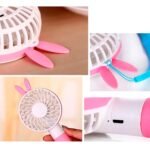 4811 Portable Princess Rabbit Styled Rechargeable Handheld Fan For Travel , home & Office Use
