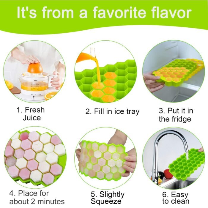 Vibrant Silicone Ice Cube Trays - 32-Cavity, Flexible and BPA-Free for Effortless Release and Multi-Use Freezing - Image 6