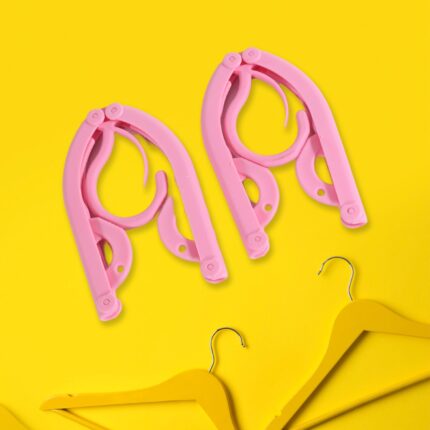 Virgin Folding Travel Hangers, Portable Folding Clothes Hangers For Scarves Suits Trousers Pants Shirts Socks Underwear Travel Home Foldable Clothes Drying Rack (2 Pc Set)