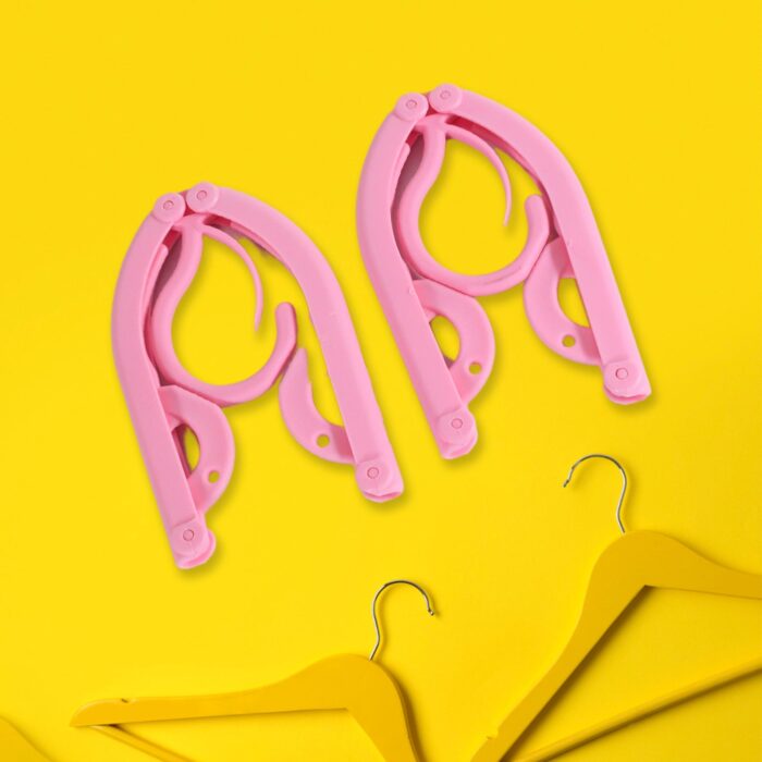Virgin Folding Travel Hangers, Portable Folding Clothes Hangers For Scarves Suits Trousers Pants Shirts Socks Underwear Travel Home Foldable Clothes Drying Rack (2 Pc Set) - Image 1