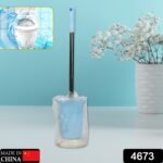 4673 Premium Toilet Plastic Brush with Holder Stand Western and Indian Toilet Bathroom Cleaning