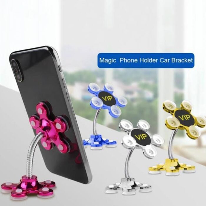 0637A Phone Holder, 360Â°Rotatable Phone Stand Multi-Function Double-Sided Suction Cup Mobile Phone Holder