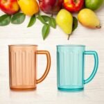 Stylish Juice Glass With Handle, Water Glass, Beer Glass, Milk Shake Glass, Multipurpose Glass Plastic Beer Mug, Unbreakable Beer Tasting Glasses, Clear Juice Glasses Suitable For Kids (2 Pc) - Image 6
