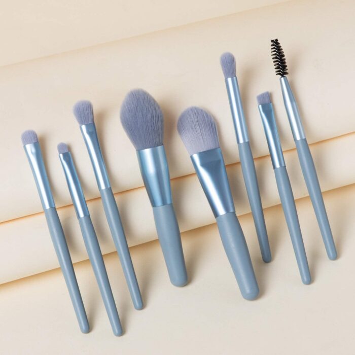 8 Pcs Mini Makeup Brush Set With Case, Portable Foundation Brush Kit Travel, Premium Synthetic Bristles Cosmetic Brush Set For Powder Blending Blush Eyeshadow Lipstick (Mix Color 8 Pcs Set) - Image 6