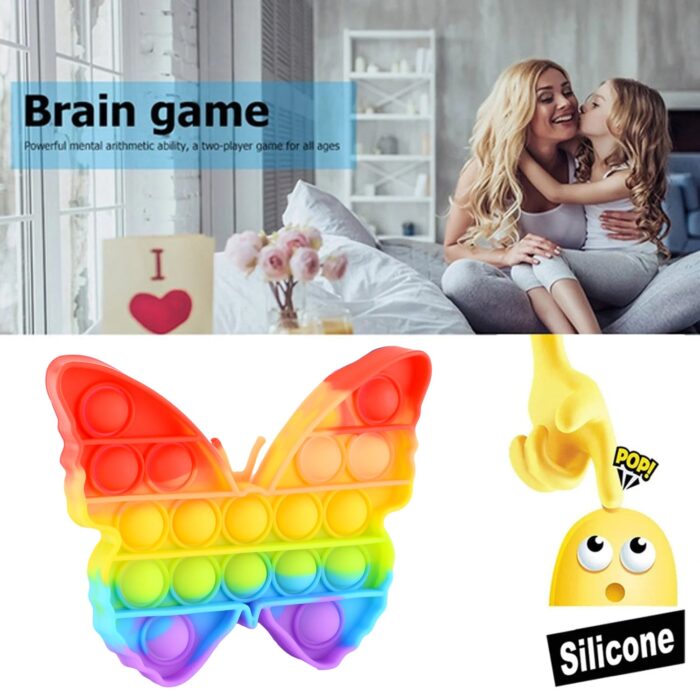 Pop Fidget Toy Push Pop Bubble Fidget Sensory Toy For Kids And Adults Fidget Popper Stress Reliever Sensory Fidget Poppers (Butterfly & Car Shape / 1 Pc) - Image 13