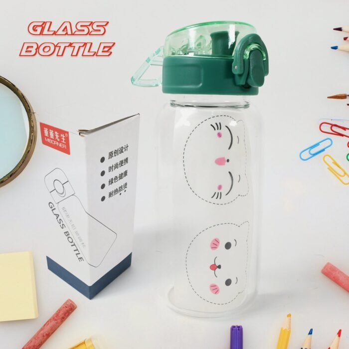 Anti-Leak Glass Water Bottle for Kids - Image 4