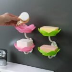 Dabble Layer Flower Self Draining Soap Dish Holder, Bathroom Shower Soap Holder Dish Storage Plate Tray For Bathroom, Kitchen, Bathtub