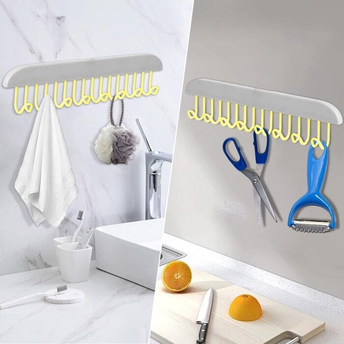 Plastic Organizer Hanger 360 Degree Rotatable Clothes Multifunctional With 8 Hooks Heavy Duty Clothing Tank Top Belt Towel Drying Rack Holder (1 Pc) - Image 5