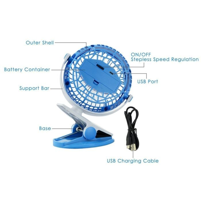 4824 Mini USB Clip Fan widely used in summers for cool down rooms and body purposes.