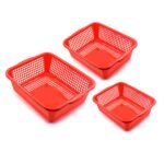 Plastic 3 Pieces Kitchen Large Size Dish Rack Drainer Vegetables And Fruits Washing Basket Dish Rack Multipurpose Organizers