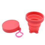 Reusable Folding Silicone Tumbler / Glass / Cup, Folding Cups With Reusable Lid, Silicone Folding Cup With Clip Hook Folding Travel Cup Bag For Travel, Camping, Sports (1 Pc) - Image 4
