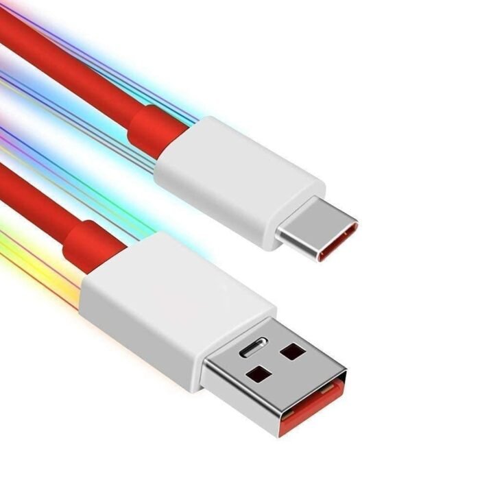 6036 Unique Type C Dash Charging USB Data Cable | Fast Charging Cable | Data Transfer Cable For All C Type Mobile Use 1 Meter ( RED )