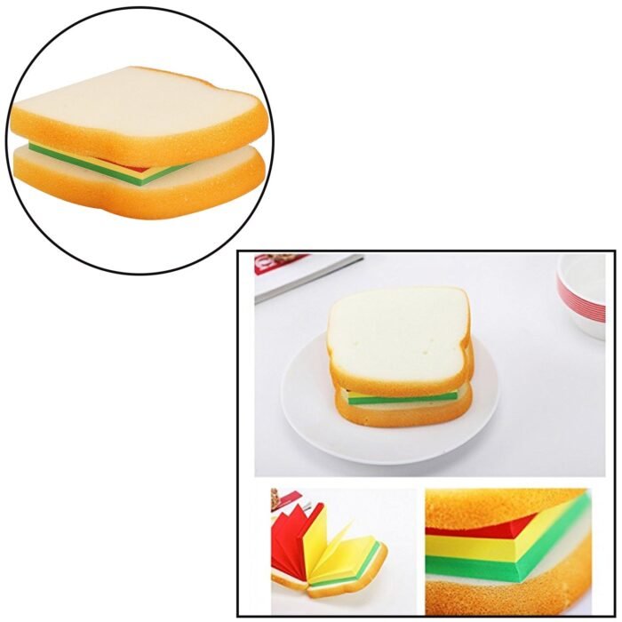 8072 Sandwich Shaped Notepad / Sticky Notes / Memo Pads, Unique Mini Notes (Multicolor)