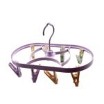 Clothespin Rack Laundry Drying Rack, Clothes Hangers With 8 Clips, Clip Hanger Drip Hanger For Drying Underwear, Baby Clothes, Socks, Bras, Towel, Cloth Diapers, Glove