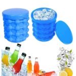 7196 Magic Silicone Ice Cube Maker Genie Space Saving Kitchen Ice Bucket Summer Beach.