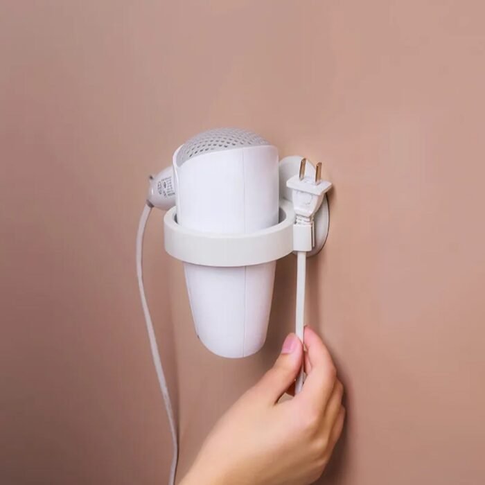 Wall Mount Hair Dryer Holder With Suction Cup, Plastic Wall Bracket For Bathroom, Beauty Salon / Home Use Self Adhesive Hair Dryer Stand Rack (1 Pc) - Image 7