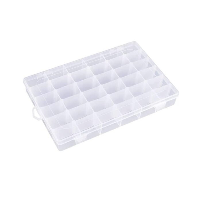 7673  36 Grids Clear Plastic Organizer Box with Adjustable Compartment Dividers, Jewellery Storage Organizer Collection Box (1 pc )