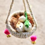 1731 Artificial Jute Hanging Birds Nest Jhumar Chidiyan Ka Ghosla