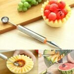 5335 Multifunctional 2 in 1 Melon Baller - Stainless Steel Dig Scoop with Fruit Carving Knife.