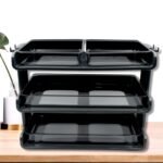 Plastic 3 Layer Storage Used In All Kinds Of Household And Official Places For Storing Of Various Types Of Stuffs And Items, Desktop File Storage Rack, Office Data File Rack Drawer Type Classification Cabinet Desktop File Holder Organizer For Office