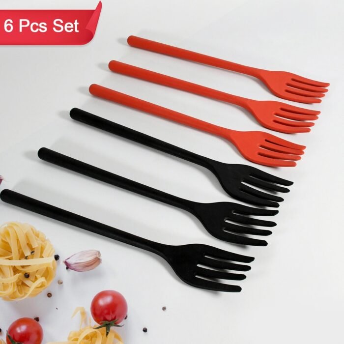 Silicone Flexible Forks, Silicone Cooking Fork Heat Resistant, Multifunctional Nonstick Blending Fork (6 Pcs) - Image 1