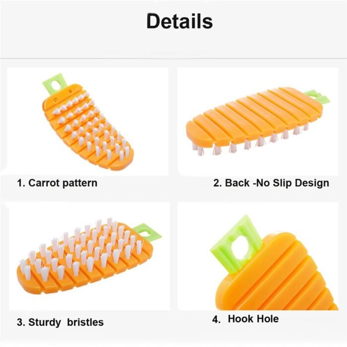 2909 Vegetable Scrubbing Brush, Vegetable Scrubber Nonâ€‘Toxic Fruit Brush Carrot Shape Vegetable Brush for Potato for Vegetable