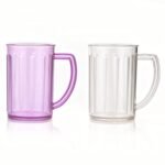 Stylish Juice Glass With Handle, Water Glass, Beer Glass, Milk Shake Glass, Multipurpose Glass Plastic Beer Mug, Unbreakable Beer Tasting Glasses, Clear Juice Glasses Suitable For Kids (2 Pc) - Image 4