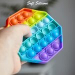 4475 Octagon Shape Silicone Push Bubbles Toy for Autism Push Toy for Kids Fidget Popping Sounds Toy