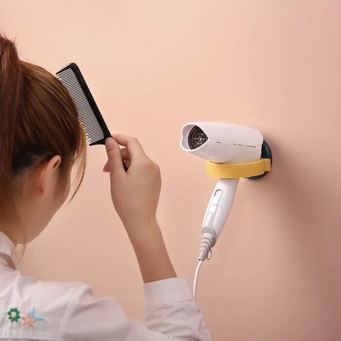 Wall Mount Hair Dryer Holder With Suction Cup, Plastic Wall Bracket For Bathroom, Beauty Salon / Home Use Self Adhesive Hair Dryer Stand Rack (1 Pc) - Image 5