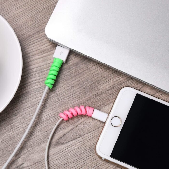 Spiral Charger Cable Protector Pack - Set of 10 Cable Savers for Fray Prevention and Device Compatibility - Image 6