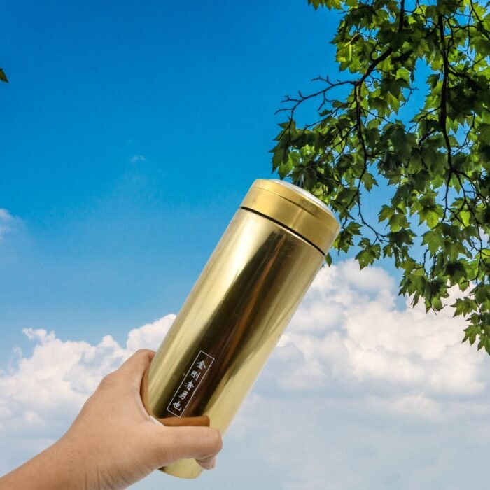 Stainless Steel Water Bottle With Foldable Spoon & Handle Easy To Carry, Leak Proof, Rust Proof, Hot & Cold Drinks, Gym Sipper Bpa Free Food Grade Quality, Steel Fridge Bottle For Office / Gym / School (420 Ml Approx) - Image 5