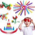 4439 120Pc Dominoes Blocks Set Multicolor Wooden Toy Building Indoor Game Toy. 