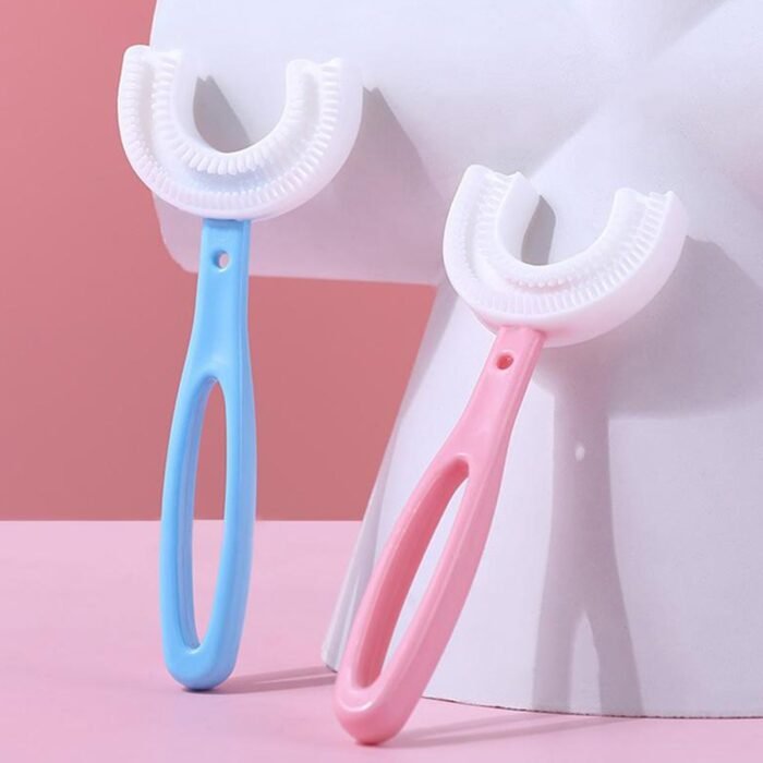 4773 Kids U Shaped Large Tooth Brush used in all kinds of household bathroom places for washing teeth of kids, toddlers and childrenâ€™s easily and comfortably.