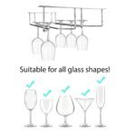 5266 Wine Glass Holder Hanging Drinking Glasses Stemware Rack Under Cabinet Storage Organizer Double Row For Baar & cafes Use