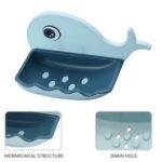 4047 Fish Shape Double Layer Adhesive Waterproof Wall Mounted Soap Bar Holder Stand Rack for Bathroom Shower Wall Kitchen