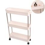 2156 Plastic 4 layer folding trolly Storage Organizer for Kitchen Storage Rack Shelf Trolley Rack with Caster Wheels (4 LAYER)