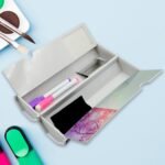 12 In 1 Compass Box, Geometry Box 2 Compartment, Pencil Box With 1 Calculator, 1 Mirror, Pen Refill 2 Black, 2 Blue, 2 Red, 2 Marker For Boys Art Plastic Pencil Box For Girls And Boys