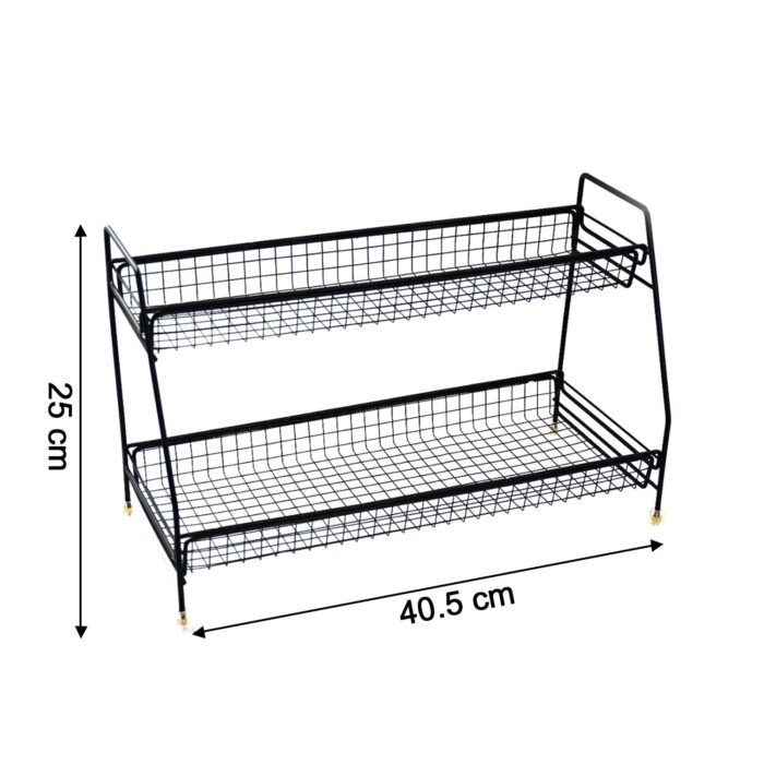 4927 Metal Space Saving Multi-Purpose 2 Tier 2 Layer Kitchen Spice Rack Storage Organizer Shelf Stand .