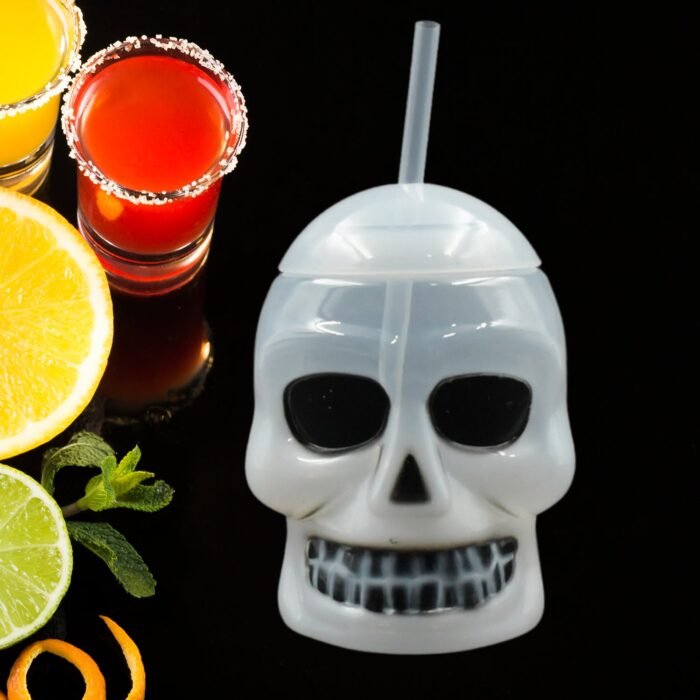 Ghost Face Bottle Water Bottle, Drinking Cup With Lid And Straw, Party Favors Summer Hawaiian And Beach Party Decorations For Kids Adults With Brown Box(1 Pc) - Image 1