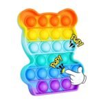 4474 Bear Pop It Fidget Toys  Stress Relief Rainbow Toy ( 1 pcs )