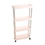 2156 Plastic 4 layer folding trolly Storage Organizer for Kitchen Storage Rack Shelf Trolley Rack with Caster Wheels (4 LAYER)