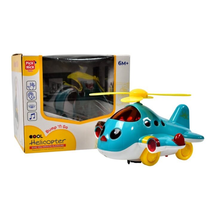 4516 Helicopter Airplane Musical Toy Toddlers with Lights, Electronic Moving Cool Aeroplane, Baby Development Toys Plane for 6-18 Month Old Gift to Encourage Crawling