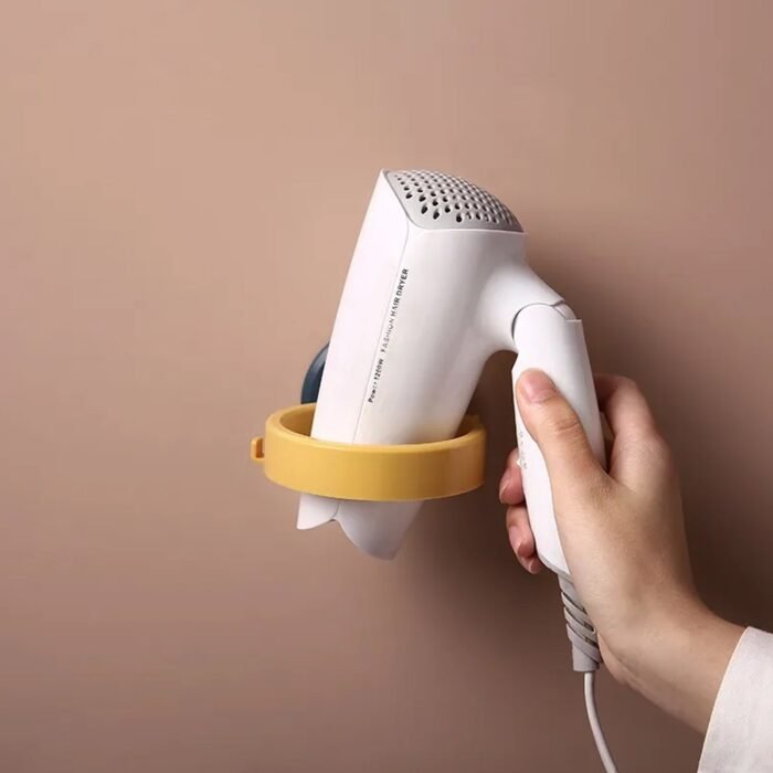 Wall Mount Hair Dryer Holder With Suction Cup, Plastic Wall Bracket For Bathroom, Beauty Salon / Home Use Self Adhesive Hair Dryer Stand Rack (1 Pc) - Image 1