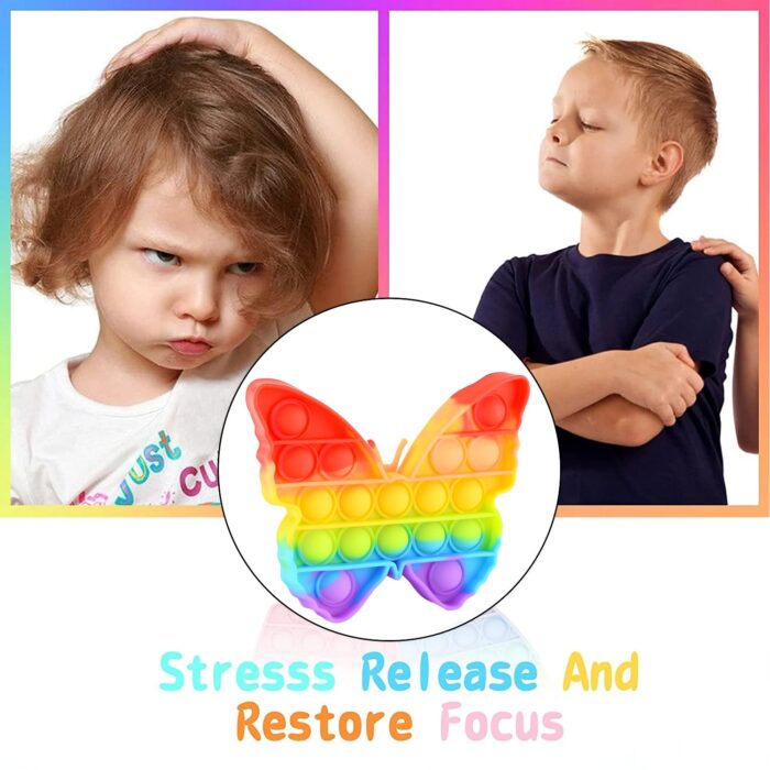 Pop Fidget Toy Push Pop Bubble Fidget Sensory Toy For Kids And Adults Fidget Popper Stress Reliever Sensory Fidget Poppers (Butterfly & Car Shape / 1 Pc) - Image 15