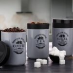 Accurate Seal Tea Sugar Coffee Container - 3 Pcs Plastic Damru Shaped Tea, Coffee, Sugar Canisters Jar, New Airtight Food Seal Containers For Salt, Dry Fruit, Grocery Multicolor (3 Pcs Set)