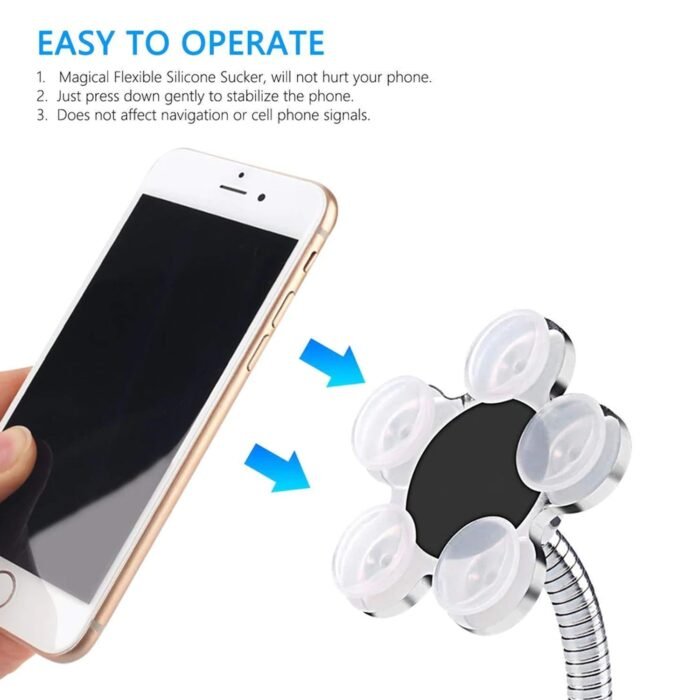 0637A Phone Holder, 360Â°Rotatable Phone Stand Multi-Function Double-Sided Suction Cup Mobile Phone Holder