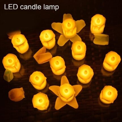 6552 Multicolor Flameless Melted Design Candles for Decoration (Set of 24pc)